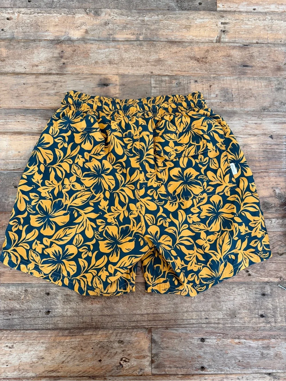 Maaji Navy and Yellow Floral Swim Shorts
